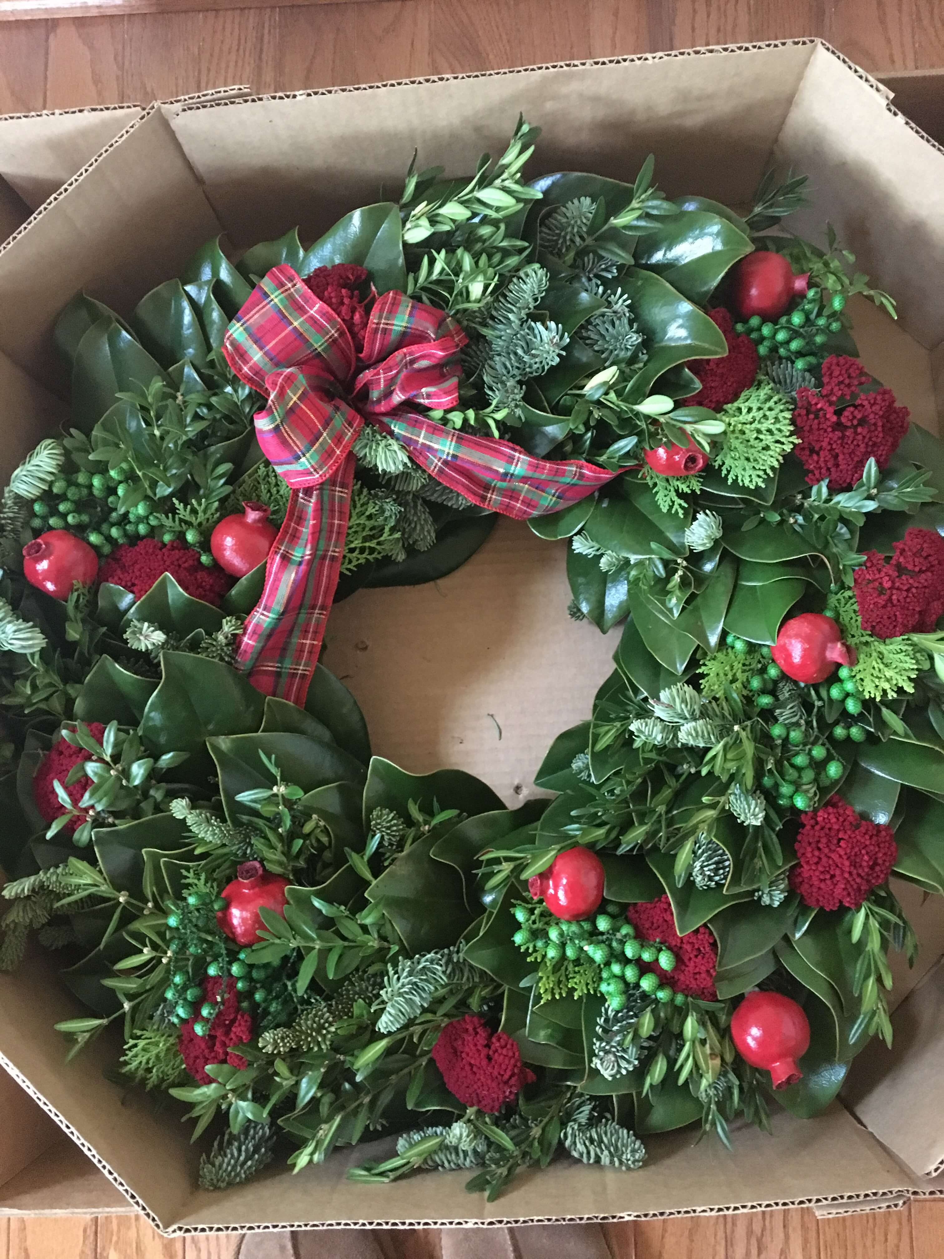 A Lovely Assortment of Greens in a Wreath!