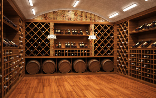 Wine Cellar that Has Full Barrels